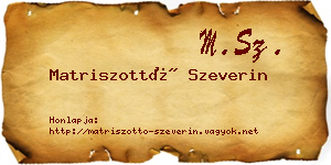 Matriszottó Szeverin névjegykártya
